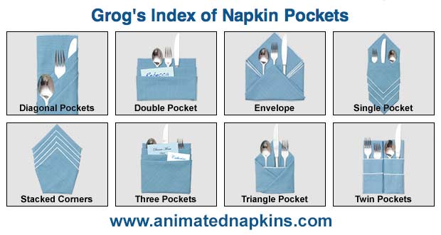 Pictures of Index of Pocket Napkin Folds