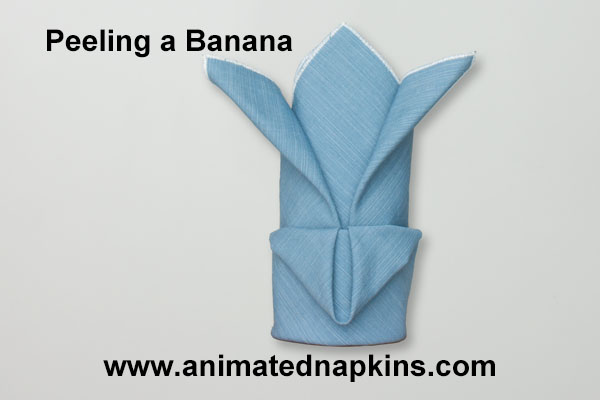 Animation: Napkin Peeling Banana Folding (Tall)