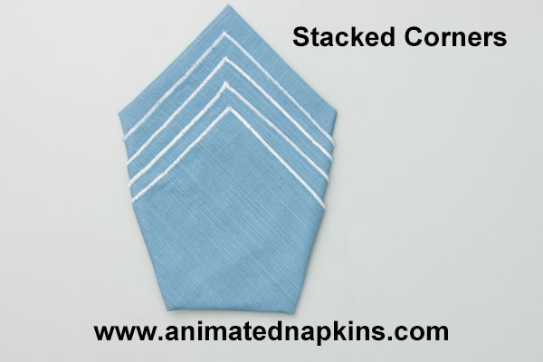 Animation: Stacked Corners Napkin Folding (Quarter)