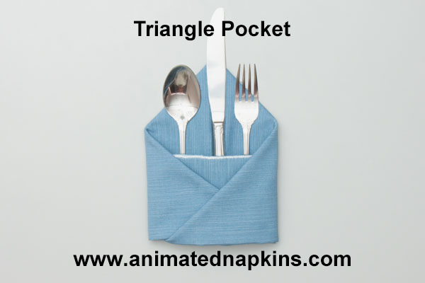 Animation: Triangle Napkin Pocket Folding (Flat Start)