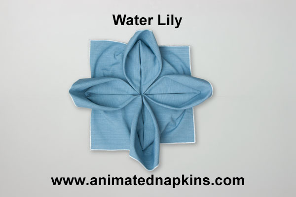 Animation: Napkin Water Lily Folding (Flat Start)