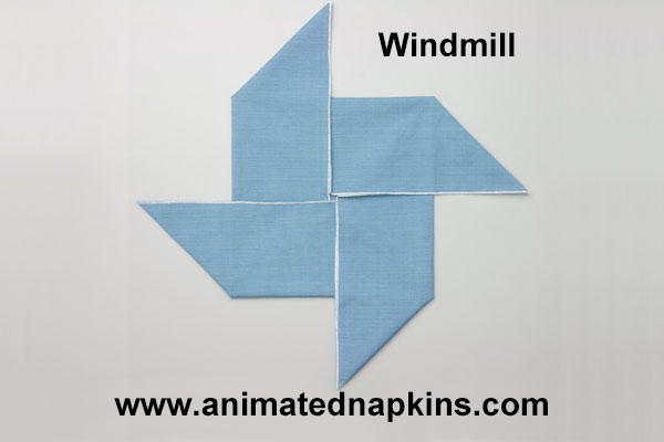 Animation: Napkin Windmill Folding (Flat Start)